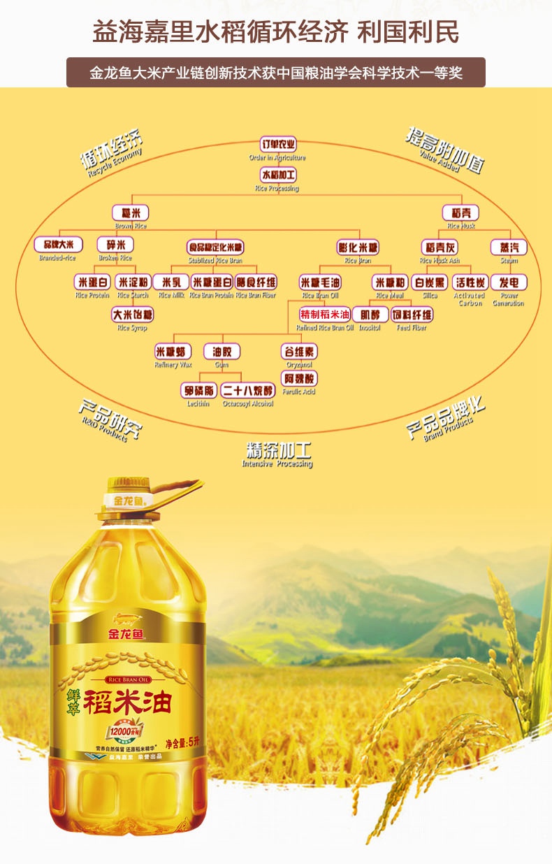 金龙鱼 金龙鱼鲜萃稻米油5l