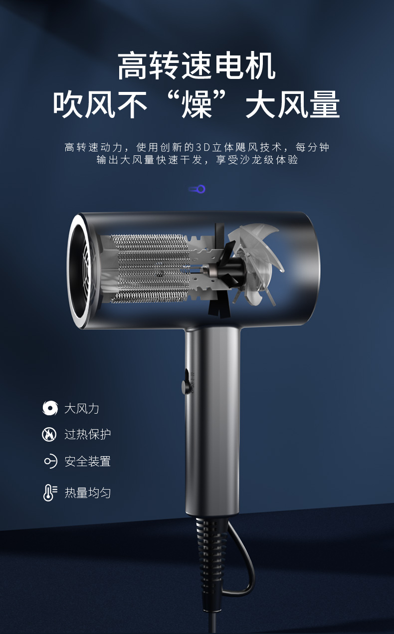 yours永日网红锤子沙龙电吹风机冷热风恒温护发吹风筒yr8919