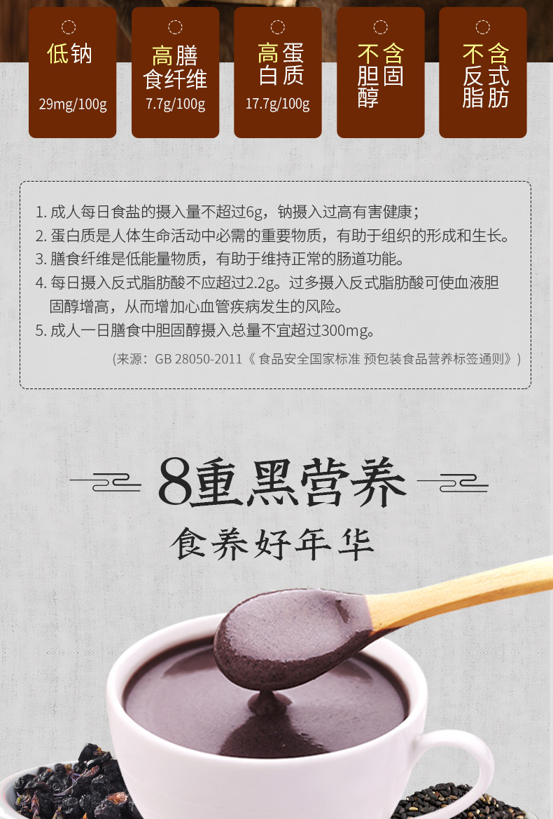 燕之坊 【第2件0元】黑八宝禅食450g 营养代餐粉