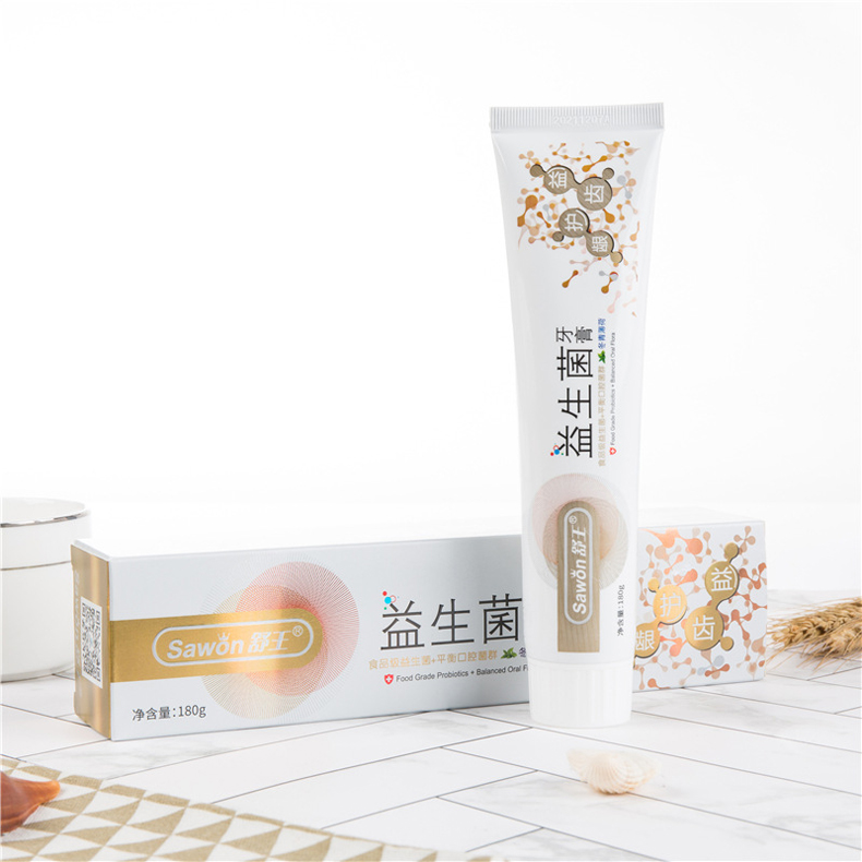 舒王4支装小苏打盐白牙膏益生菌牙膏清新口气洁白牙齿薄荷去渍j20