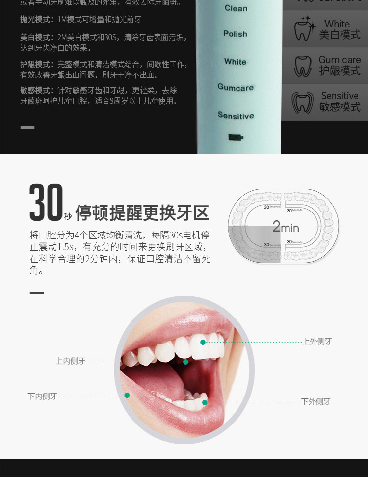 格卡诺 超声波电动牙刷智能感应充电电动牙刷【兑】