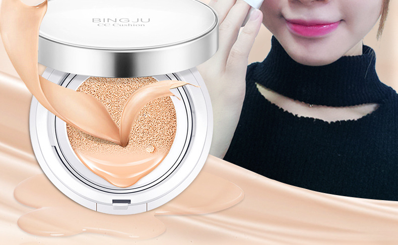 bingju冰菊送替换装水光保湿气垫bb霜cc霜裸妆遮瑕隔离粉底彩妆