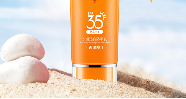 清爽不油腻pechoin百雀羚清透防晒三生花舒缓细肤倍护防晒乳spf35pa